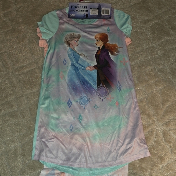 (J27) Kids Pajama Set - Pink and Blue (FROZEN) - Picture 3 of 3
